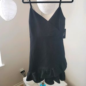 Black Wrap Ruffled Lulu's Cocktail Dress